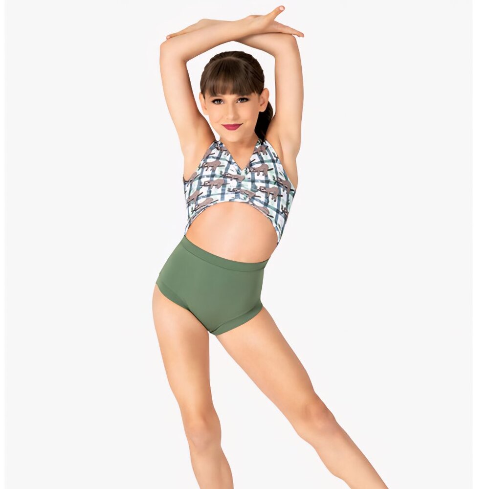 Dance to the Beach Girls Sloth Print Strappy Back Tank Leotard-SC